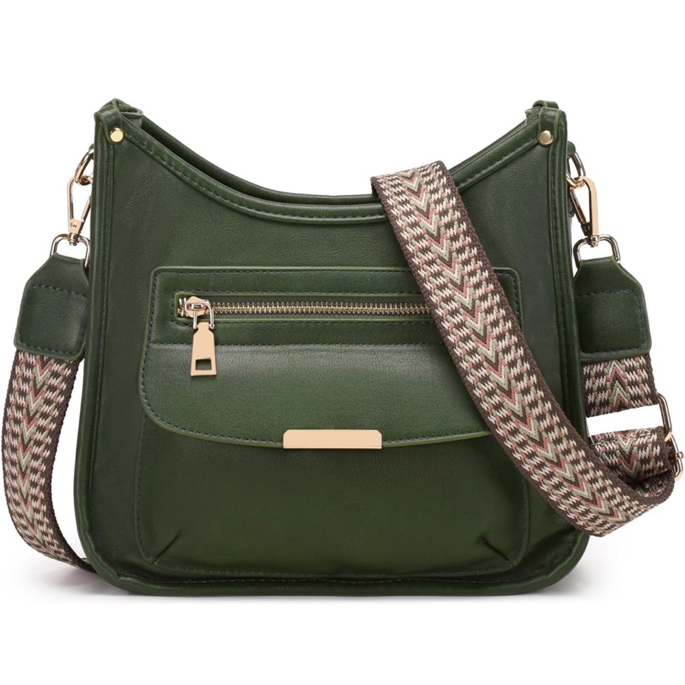 JANSBEN Crossbody Bag for Women Trendy - Vegan Leather Zipper Stylish  Handbag